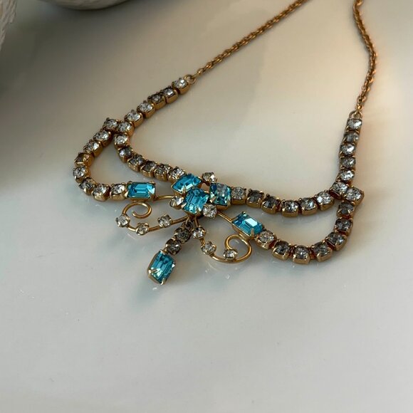 VINTAGE RHINESTONE NECKLACE - Picture 3 of 7